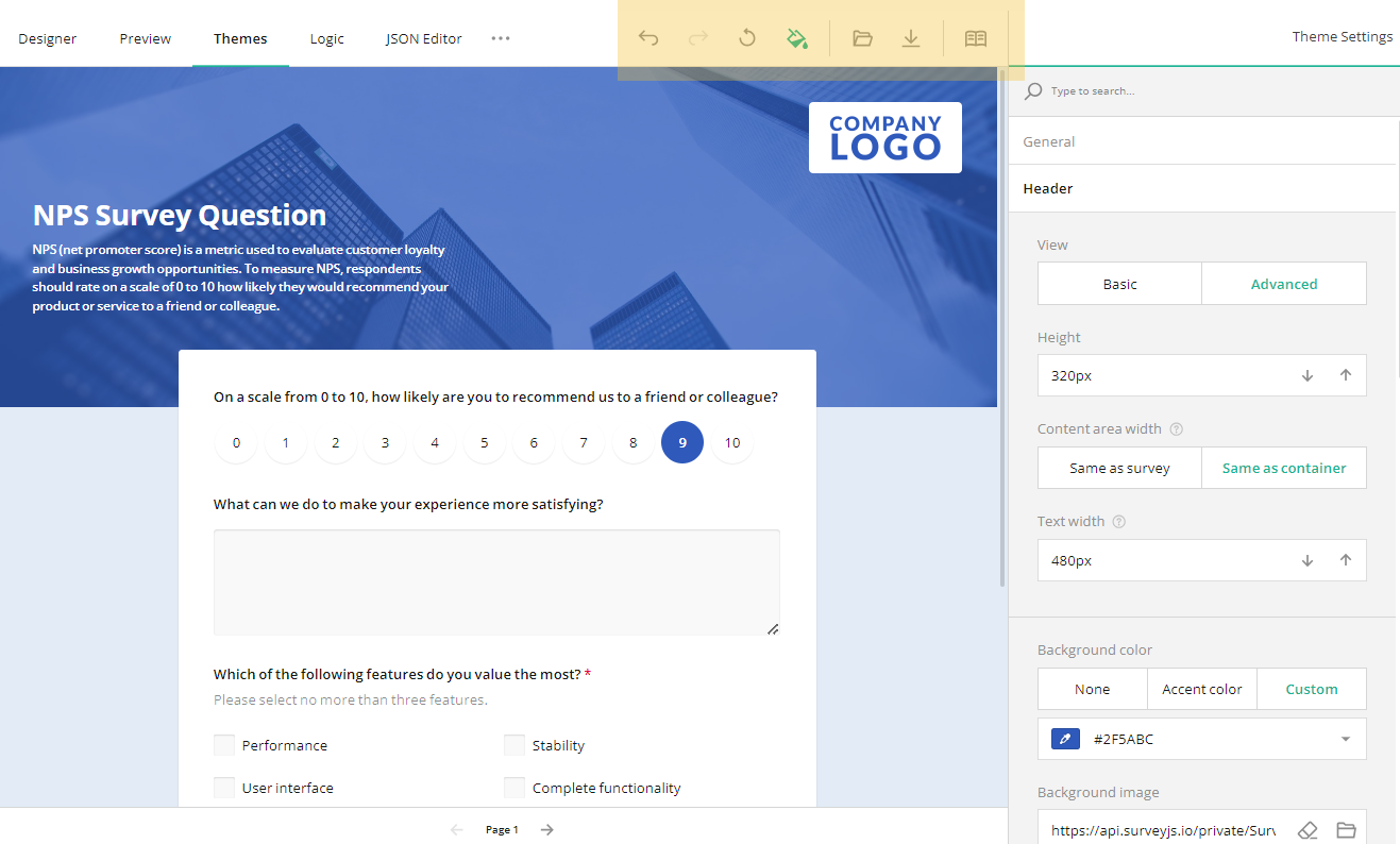 Toolbar Example